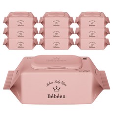 Bebeen 시그니처 유아물티슈 캡형, 50g, 100매, 10개