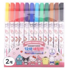 三麗鷗角色油性簽字筆12色組 1mm, 混合色, 2個