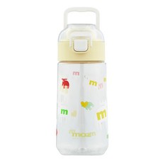 moz 瑞典駝鹿 瑞典一鍵式Tritan兒童水瓶, 1個, 480ml, 黃色