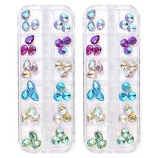 MEIBROWN 3D立體切割鮮豔美甲鑽飾12款 M02180, 混合色, 2個