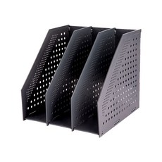 deLi 得力 3層折疊式桌面文件架, 黑色