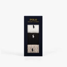 POLO RALPHLAUREN 女款麻花襪3雙禮盒組