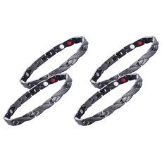 알럽홈 크로스 스틸 건강 팔찌 블랙, 4개