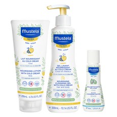 mustela 慕之恬廊 身體洗髮沐浴乳 300ml+滋養乳液 200ml+卸妝水 50ml, 1組