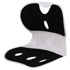 DAEHAN Mol 1人用端正姿勢靠背坐墊椅, 深黑色