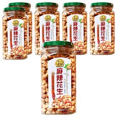 達人傳家 麻辣花生, 台灣嚴選, 250g, 6罐