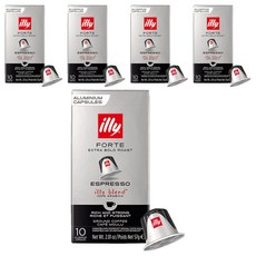 일리 엑스트라 볼드 로스트 에스프레소 그라운드 네스프레소 호환 캡슐커피, 5.7g, 10개입, 5개