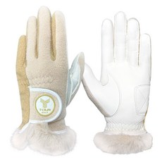 TourGolf 女款Ultra Heat羊皮冬季高爾夫手套 TGW-13 雙手用, 1組, 象牙米