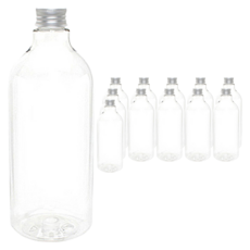 DN1000 투명 음료용기 알루미늄 실버캡, 1L, 12개
