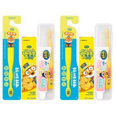 KM Pharmaceutical Pororo 玩具幼兒牙刷 + 低氟香蕉口味牙膏 50g + 牙刷牙膏組 隨機出貨, 2套