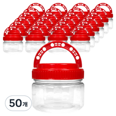 대경 광구 18각 핸들 적색캡 페트용기 350g 4호박스, 50개