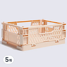 다용도 수납 정리 폴딩 박스, 연핑크, 5개