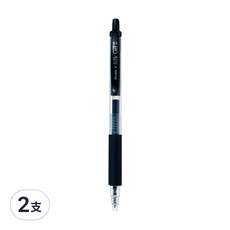 Double A 0.5mm極順中性筆 墨水迅速乾燥 書寫整潔, 黑色, 2支