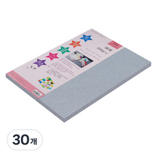 종이문화 트윙클스타 두꺼운 양면펄색지 B4 200g No 4 은색, 30개