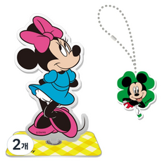 PUZZLE LIFE 迪士尼米妮壓克力立牌 & 鑰匙圈 DAS312, 2個