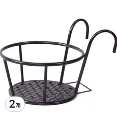 The Happy N 歐式陽台窗戶花盆掛架層架, 2個, 黑色