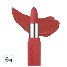 토니모리 더 쇼킹 립스틱 벨벳, 07 워크인더썬, 3.5g, 6개