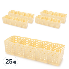 市場感性5格多功能收納盒, 黃色, 25個