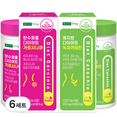 건국유업 체지방 다이어트 녹차카테킨 + 탄수화물 다이어트 가르시니아 세트, 6세트, 60정