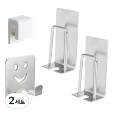 지니컴퍼니 스텐 칫솔걸이 2인 세트, 실버, 2세트