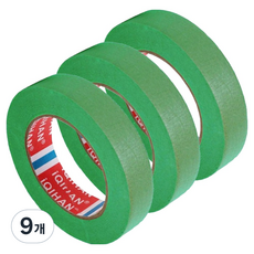 iQIHAN Dada 彩色紙質設計紙膠帶 20mm x 15m, 綠色, 9個