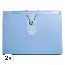 通勤倉庫 A4文件 文件收納 文件盒 5格 325 x 245 mm, 2個, 藍色