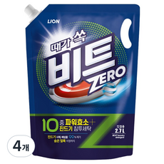 비트 제로 일반 드럼 겸용 액체세제 리필, 2.7L, 4개