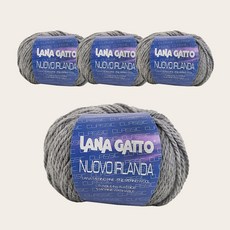 라나가또 누우보 순모 아일랜드 퓨어울 뜨개실 4p, 4004 그레이