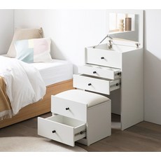 파로마 헤리스 서랍형 스툴 화장대 방문설치, 화이트