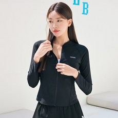 헤링본 여성용 집업 크롭 긴팔 래쉬가드 상의 RG345W