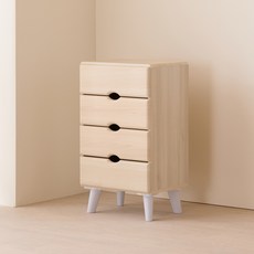 제이디퍼니처 고급 4단 서랍장, 백아카시아, 1개