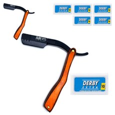 GREAGER Wild Barber 經典單刃刮鬍刀 GR-BS2, 刮鬍刀 + 雙面刀片 30片, 2個