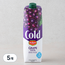 델몬트 cold 100% 포도주스, 1L, 5개