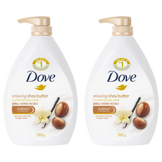 Dove 多芬 乳油木果滋養沐浴乳 1kg, 深層滋潤保濕, 2瓶