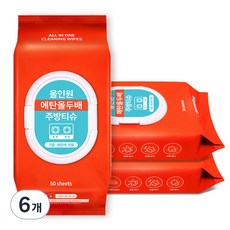 아이프리 에탄올두배 주방 티슈, 6개, 50개입