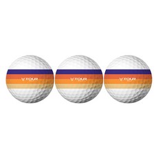 TourGolf 遠距飛行用復古3層高爾夫球 TGT-03, 橘藍色, 1個, 3入