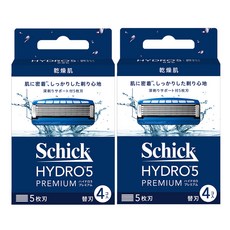 Schick 舒適牌 水次元5 PREMIUM刮鬍刀頭 濃厚保濕凝膠 減少40%摩擦, 4個裝, 2盒