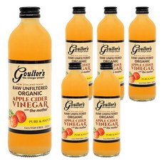Goulter's 紐西蘭有機蘋果醋 未經稀釋與過濾 保留醋母, 350ml, 6瓶