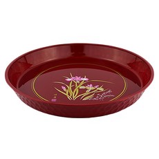 蘭花茶盤, 紅色, 1個