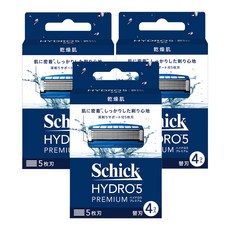 Schick 舒適牌 水次元5 PREMIUM刮鬍刀頭 濃厚保濕凝膠 減少40%摩擦, 4個裝, 3盒
