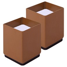 簡約家具腳墊 方形 2入組 60 x 100 mm, 棕色