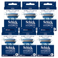 Schick 舒適牌 水次元5 PREMIUM刮鬍刀頭 4入, 濃厚保濕凝膠 減少40%摩擦, 4個裝, 6盒