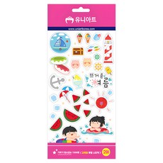 Uniart 教育用透明貼紙 炎熱夏天, 混合顏色, 10個