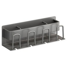 免釘壁掛式牙刷漱口杯置物架, 槍灰色, 1個