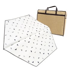 ALTTEURI 印花六角形雙面野餐墊+收納袋, 現代灰