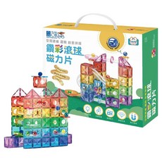 OKids 博士積木 鑽彩滾球磁力片 115p Set, 鑽感切割, 多角度光影折射, 空間建構, 邏輯創意拼搭, A152215, 1盒