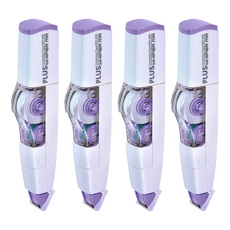 PLUS 普樂士 智慧型滾輪修正帶 WH-605 5mmx6M One-Touch換帶設計, 紫色, 4個