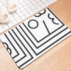 솔브리빙 트렌디 논슬립 욕실 화장실 빨아쓰는 규조토 발매트 물흡수, 화이트