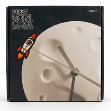suck UK Rocket Moon Clock 探索月球時鐘 20 x 20 x 4cm, 白色