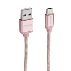 ONPRO 1.2M 3A 傳輸快充線 USB-A - USB-C UC-TCM12M 14.4g, 玫瑰金, 1條